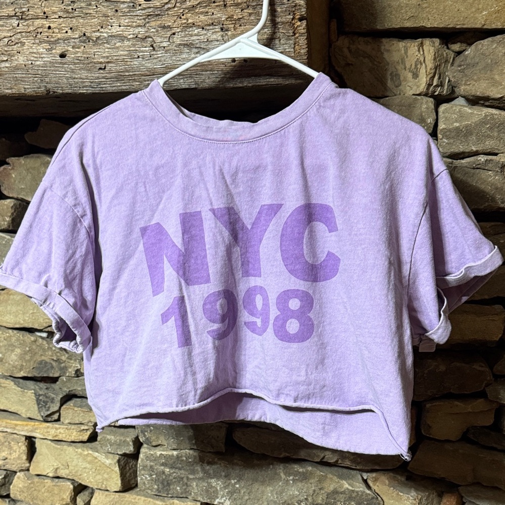 Forever 21 Purple Graphic Crop Top